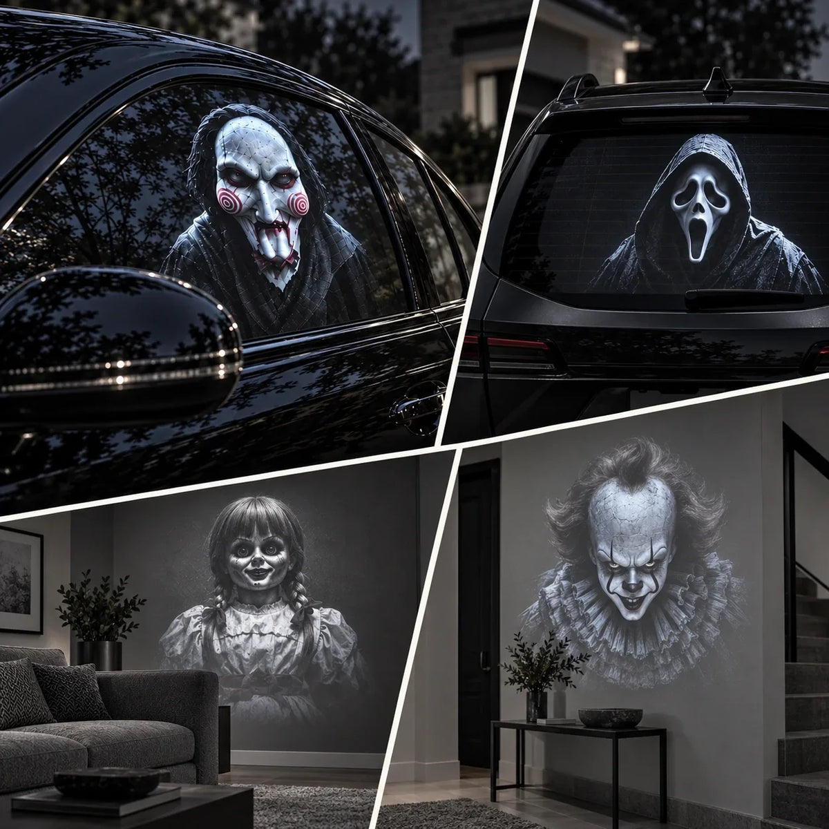 10 Funny Halloween Car Decoration Ideas with Ghosts, Horns and Devil Eyes