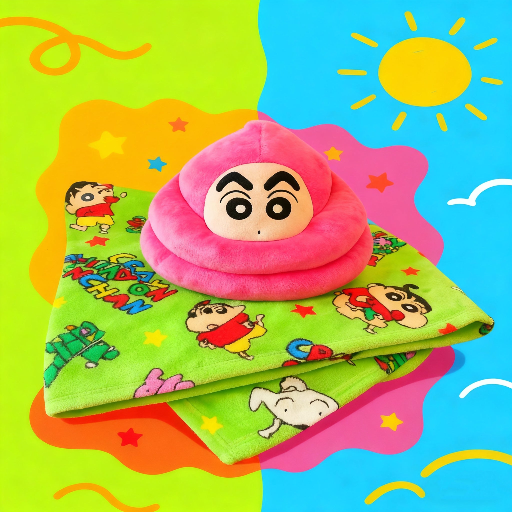 Poop Plush Pillow Blanket 2 in 1 Car Throw Cushion