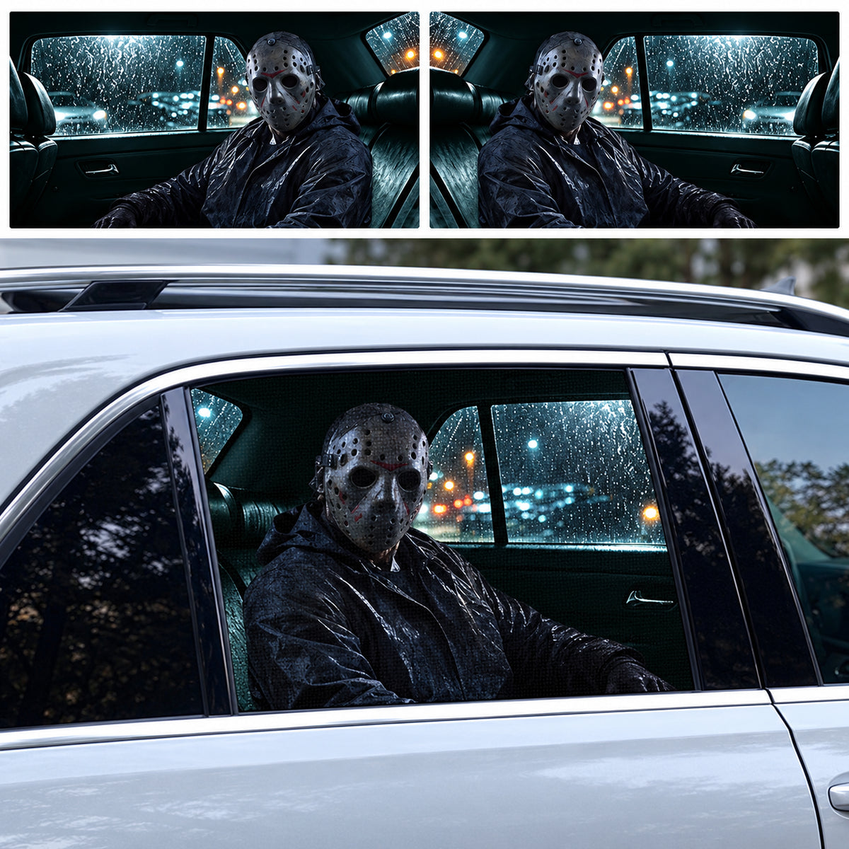 Jason Halloween horror character car window decal