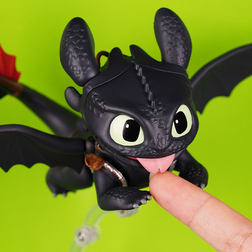 CARMOJ Articulated Toothless car ornament face and movable jaw close-up