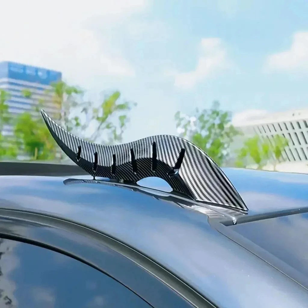 CARMOJ Carbon fiber dragon horn car roof decoration installed on a car