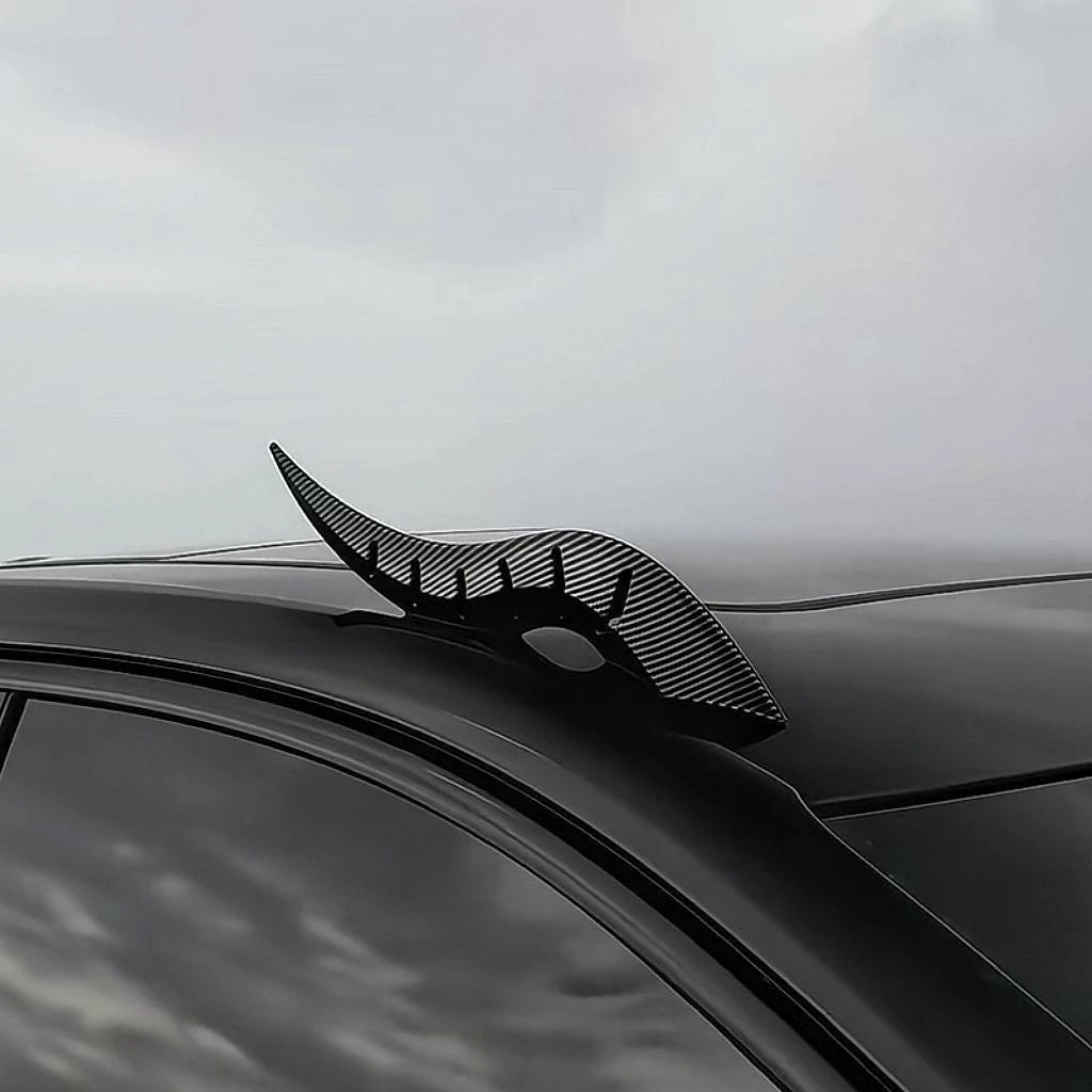 Dragon Horn Car Roof Carbon Fiber Watermark Decoration - Cool and Personalized