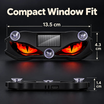 Demon-eye car window light dimensions: approximately 13.5 × 4.5 × 1.5 cm