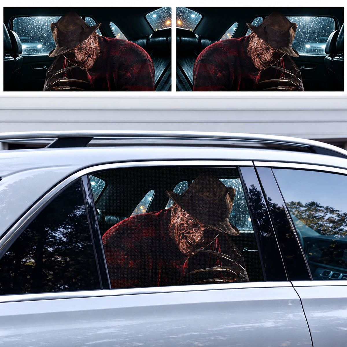 Freddy Halloween horror character car window decal