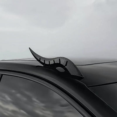 CARMOJ Black dragon horn car roof decoration installed near a sunroof