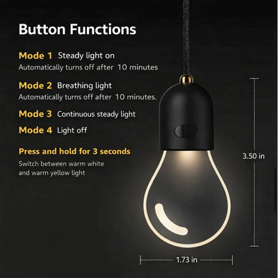 CARMOJ Glowing light bulb car charm button functions and dimensions