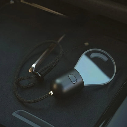 CARMOJ Glowing light bulb car charm with hanging cord and power button