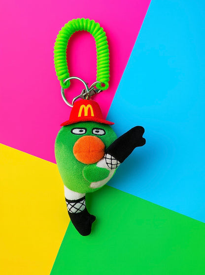 CARMOJ Green plush car hanging ornament, front view
