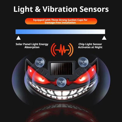CARMOJ Solar-powered Demon Eye LED car light vibration sensor function