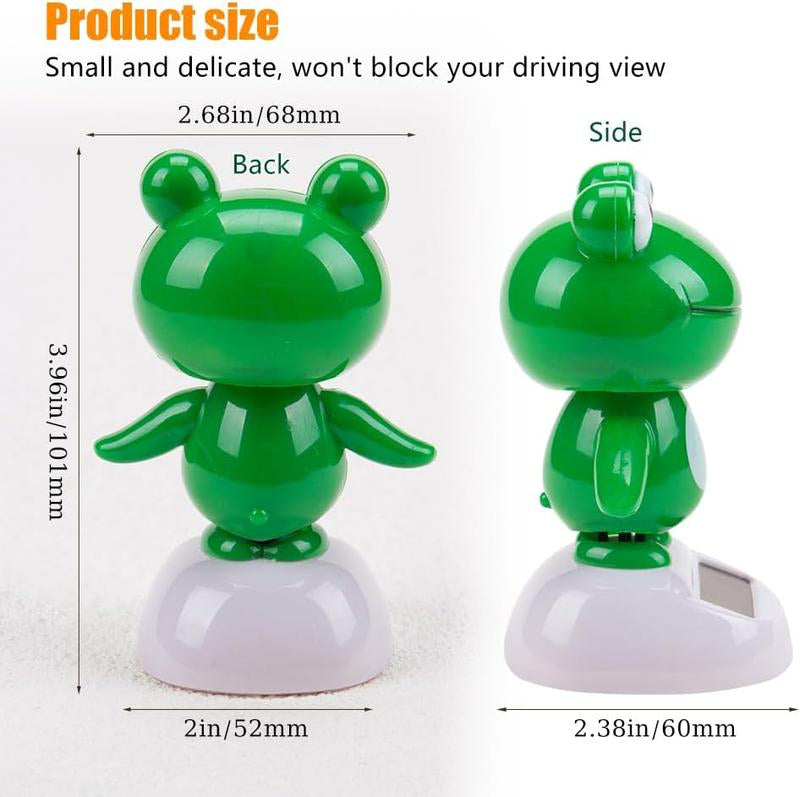 CARMOJ Solar-powered frog car ornament size and dimensions